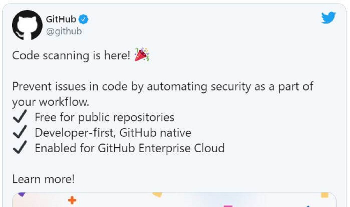 Github Code Scanning 公開リポジトリは無料、GitHub Enterprise CloudはAdvancedSecurityを介してコードスキャンを利用可能に！