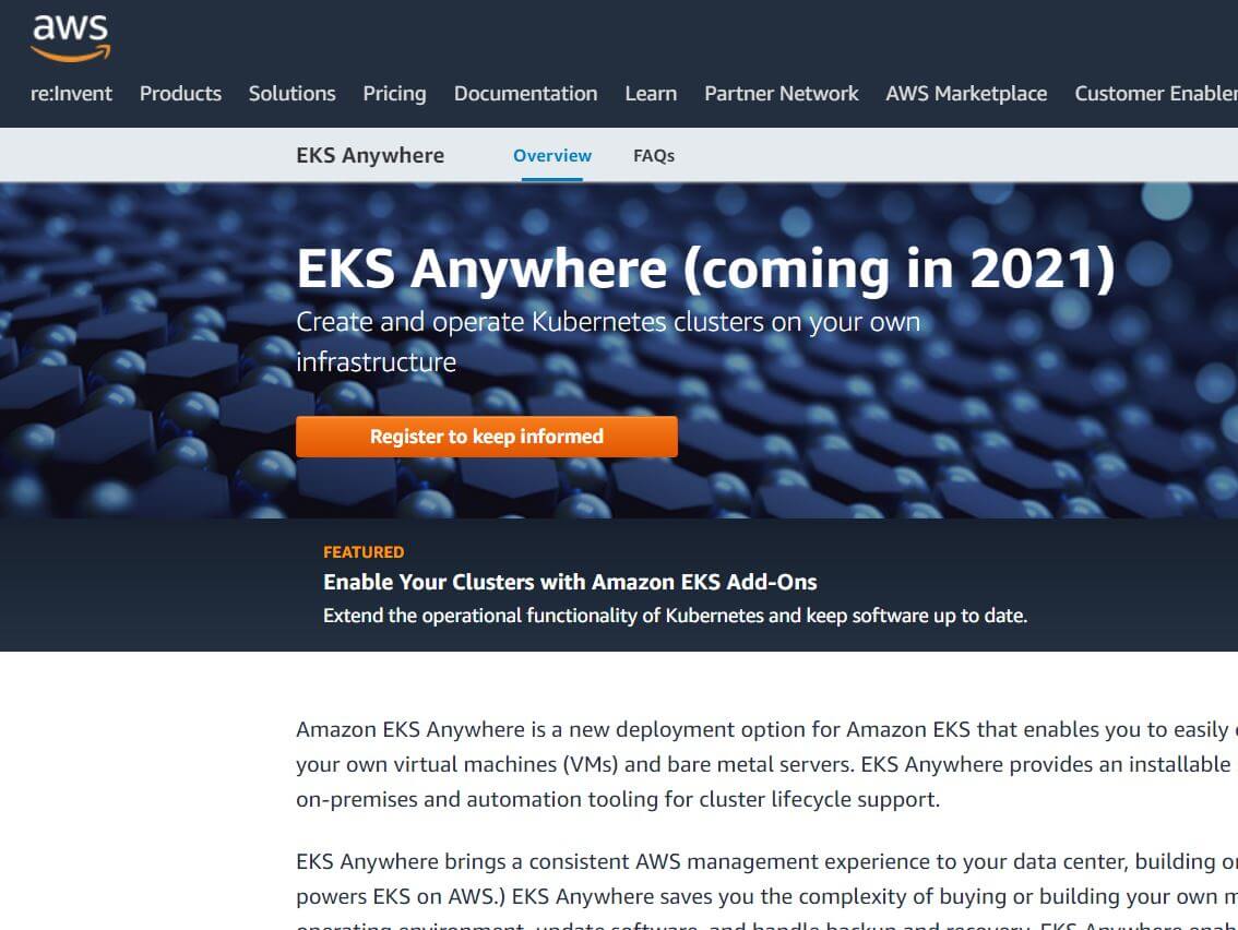 re:Iventで発表された”Amazon EKS Anywhere”
