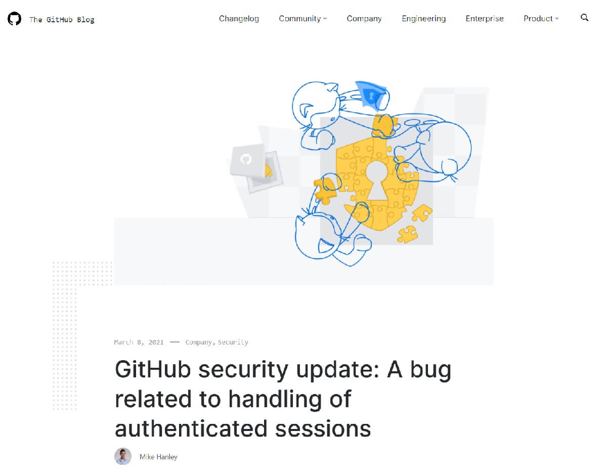 GitHub脆弱性情報 | GitHub認証されたユーザーのセッション処理のセキュリティ問題で認証されたすべてのセッションを無効に。